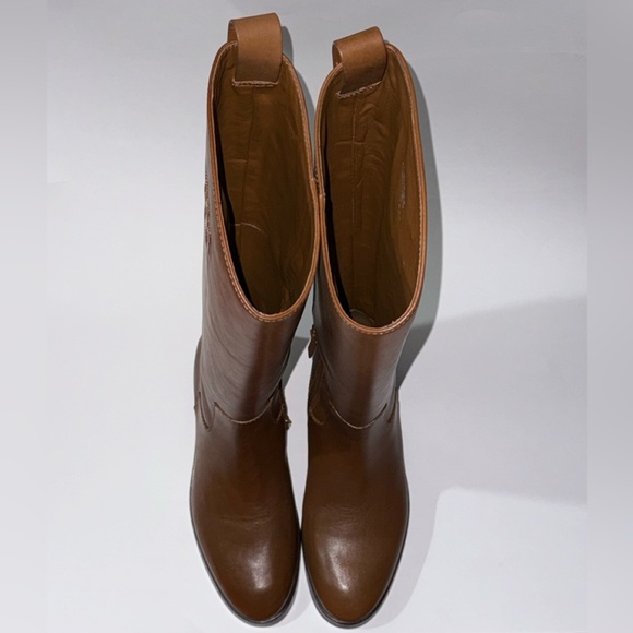 New TORY BURCH The Riding Boot Milano Mezzo Calf Brown Leather Women’ Size 6.5 - Picture 4 of 10